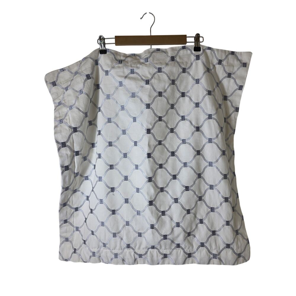 NINA HOME White Blue Geometric Lightweight Cotton 28x28 EURO Pillow Sham Qty1